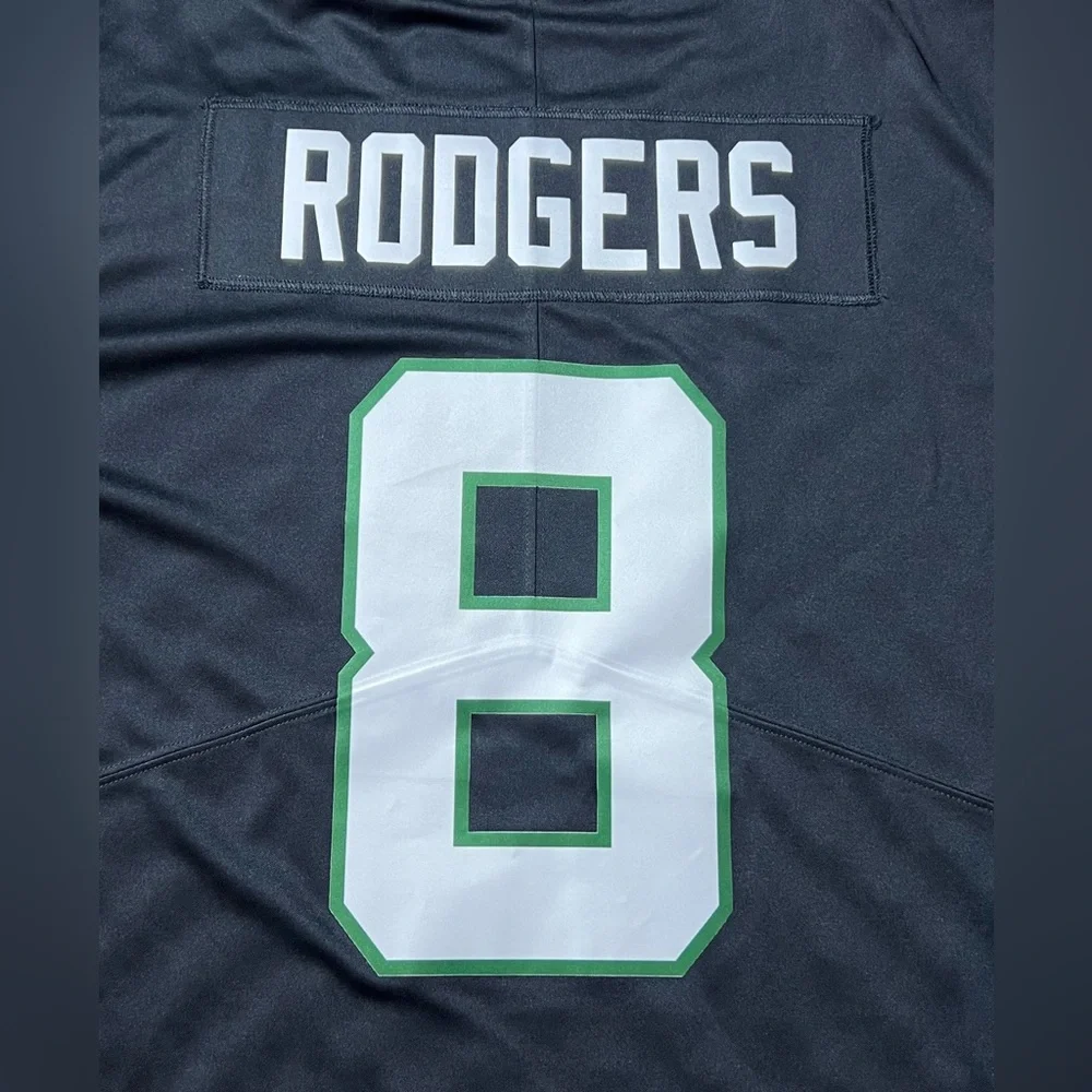 Nike‎ Dri-Fit New York Jets Aaron Rodgers #8 Jersey Black Men’s 3XL NFL On Field